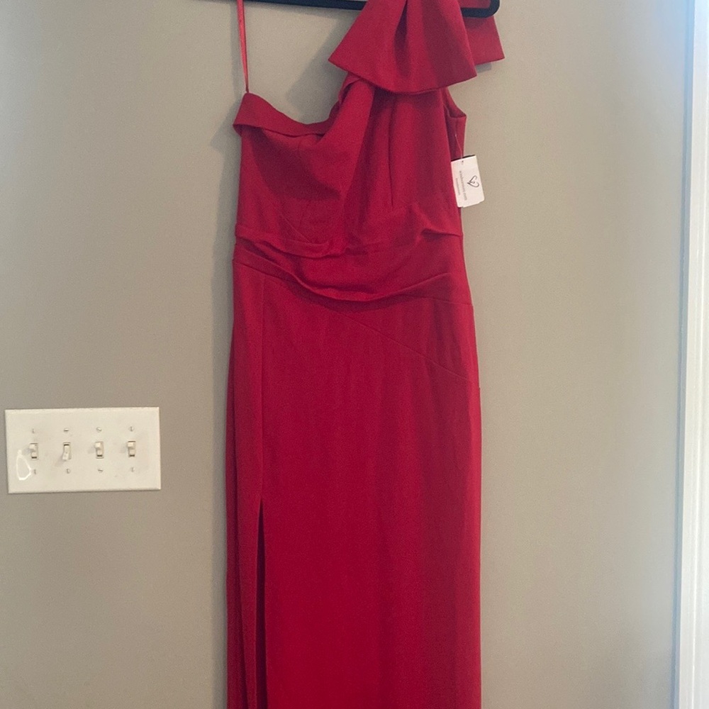 Windsor Pink Asymmetrical Ruched One-Shoulder Gown